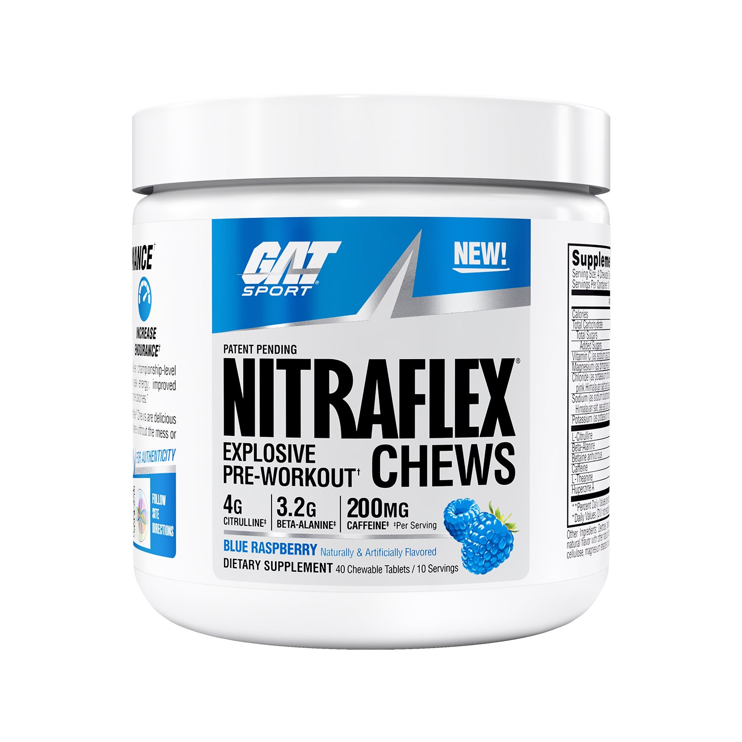 GAT Sport Nitraflex Chews container on a white background