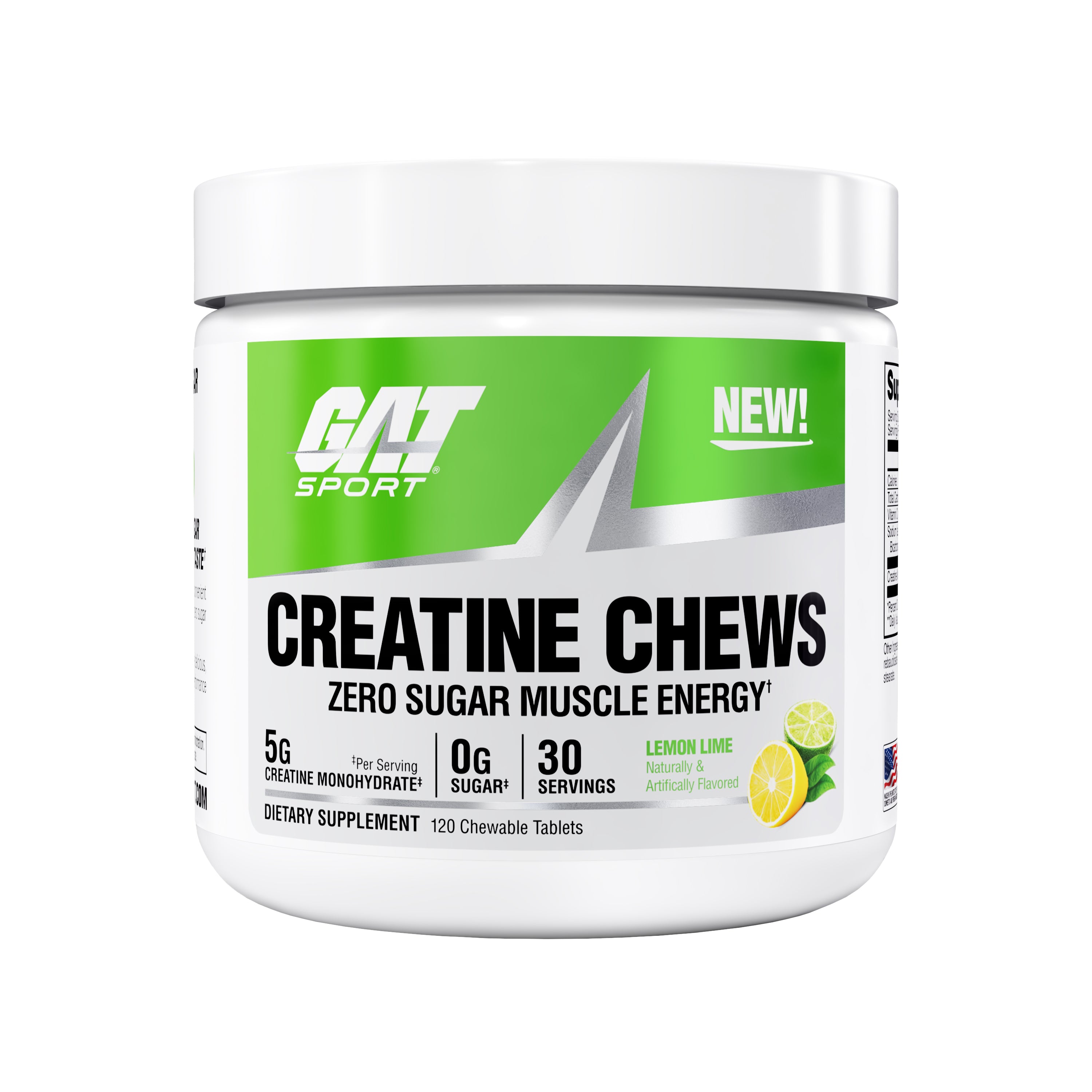 GAT Sport Creatine Chews supplement container on a white background