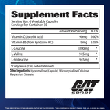 GAT SPORT BCAA POWDER - 266g - supplement facts