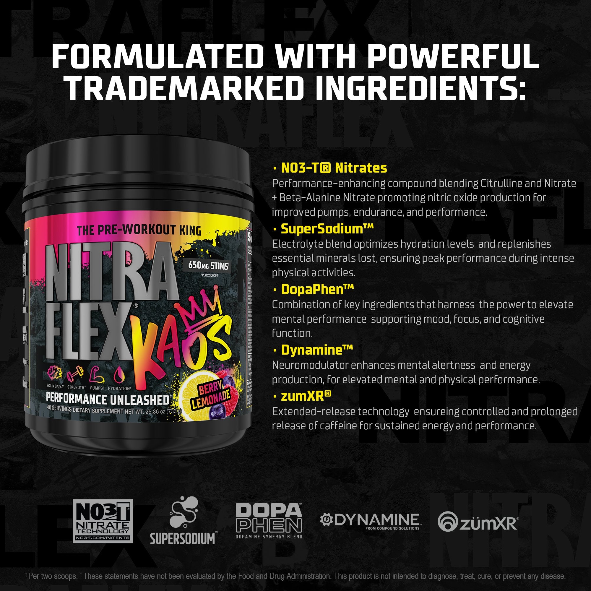Nitraflex KAOS - Formulated with powerful trademarked ingredients