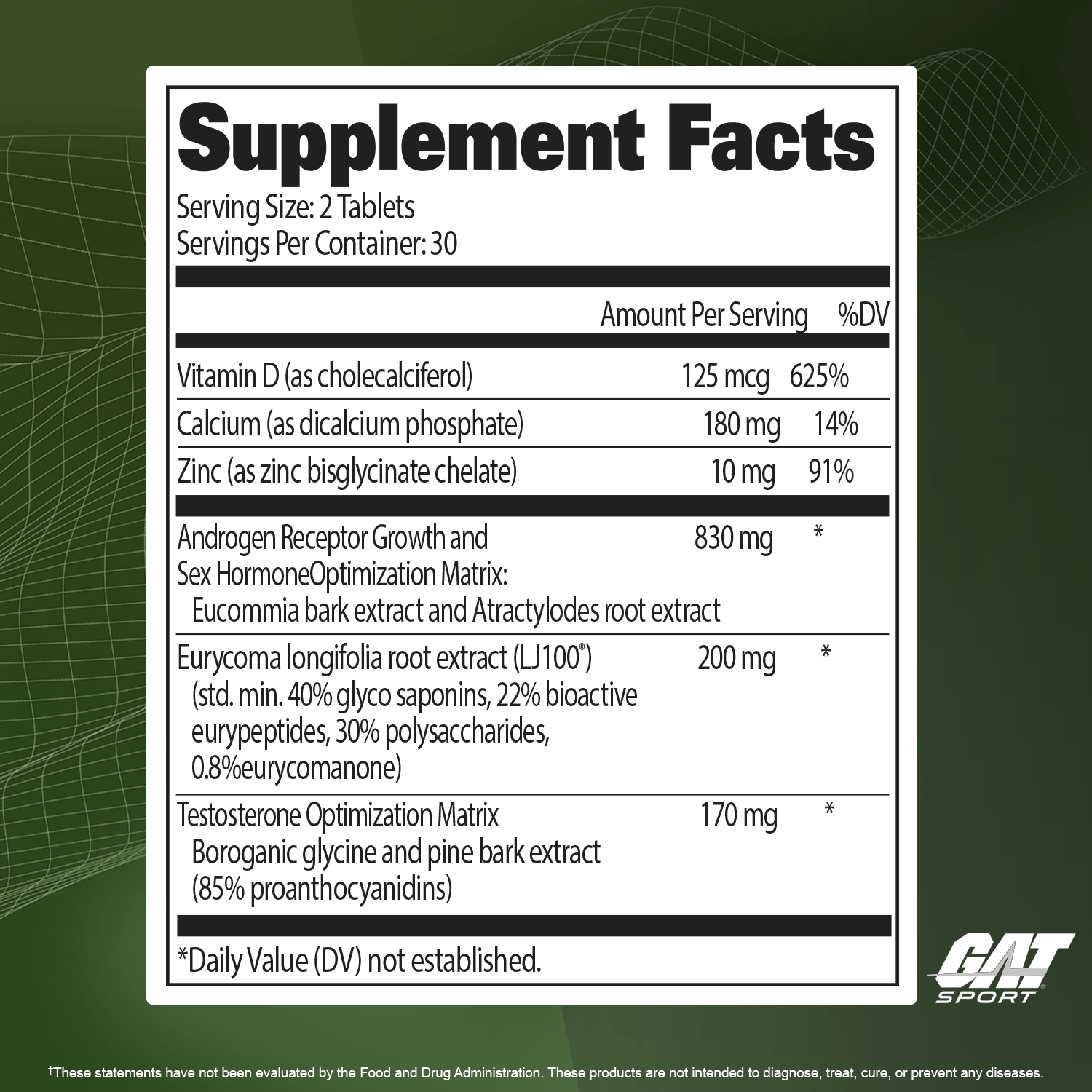 TESTROL PLATINUM <br>Premium Testosterone Booster - GAT SPORT