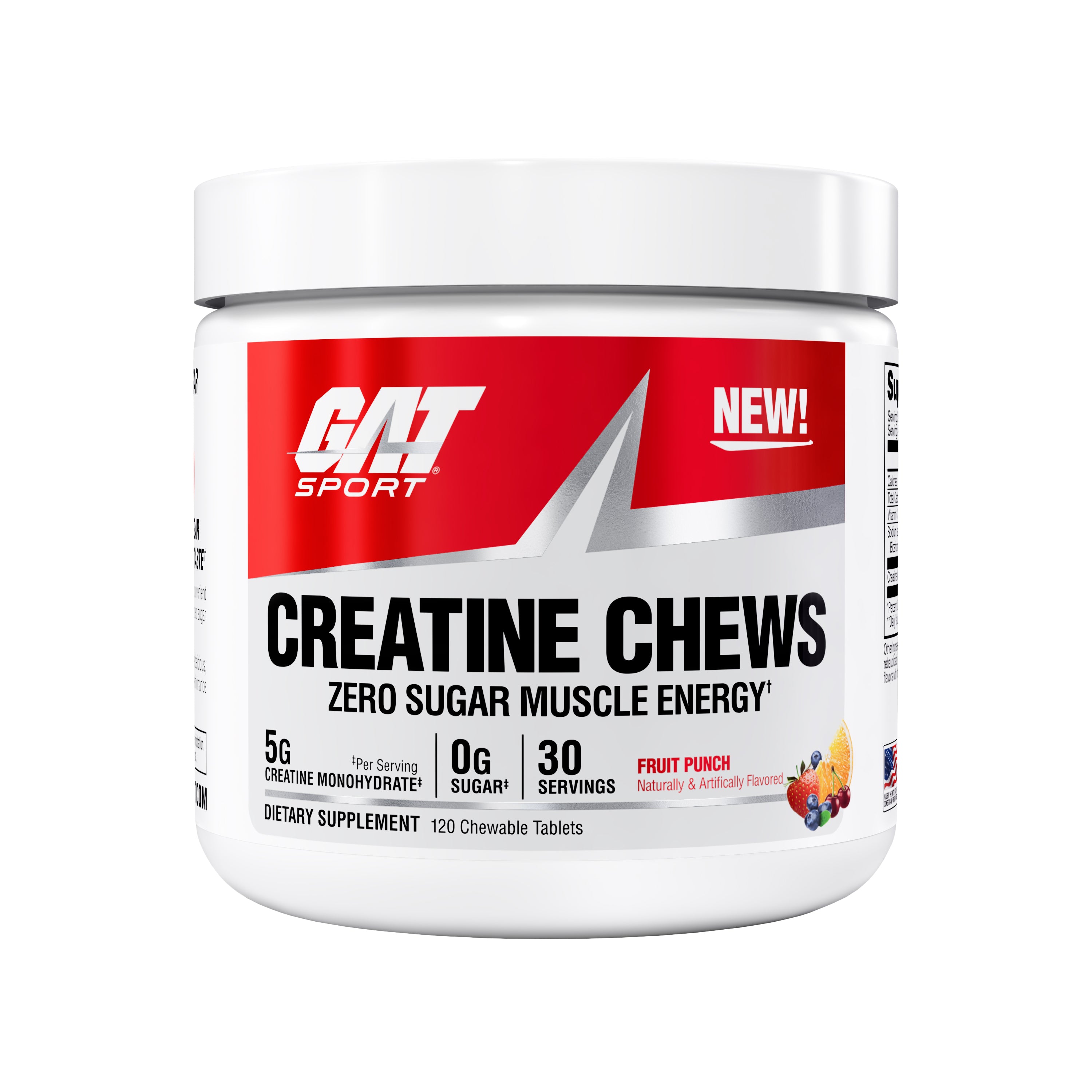 GAT Sport Creatine Chews supplement container on a white background