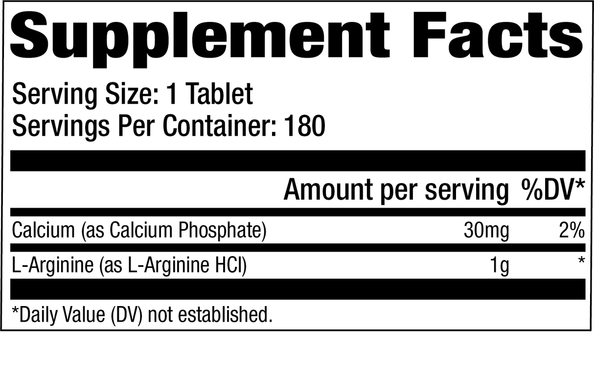 L - ARGININE - Supplement Facts