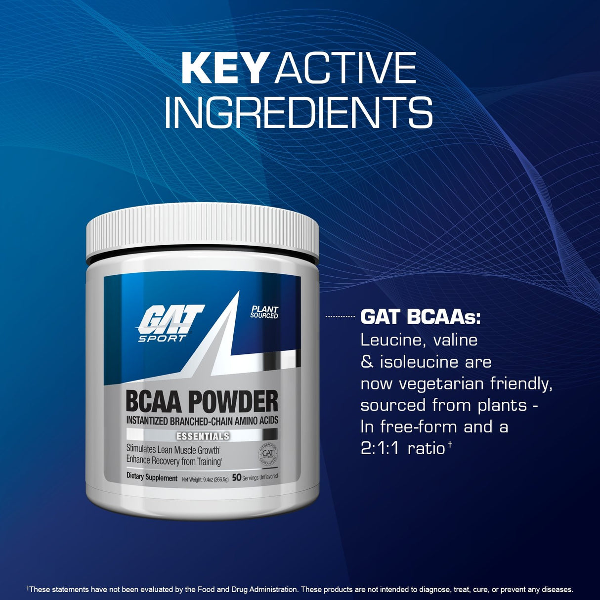 GAT SPORT BCAA POWDER - 266g - key ingredients
