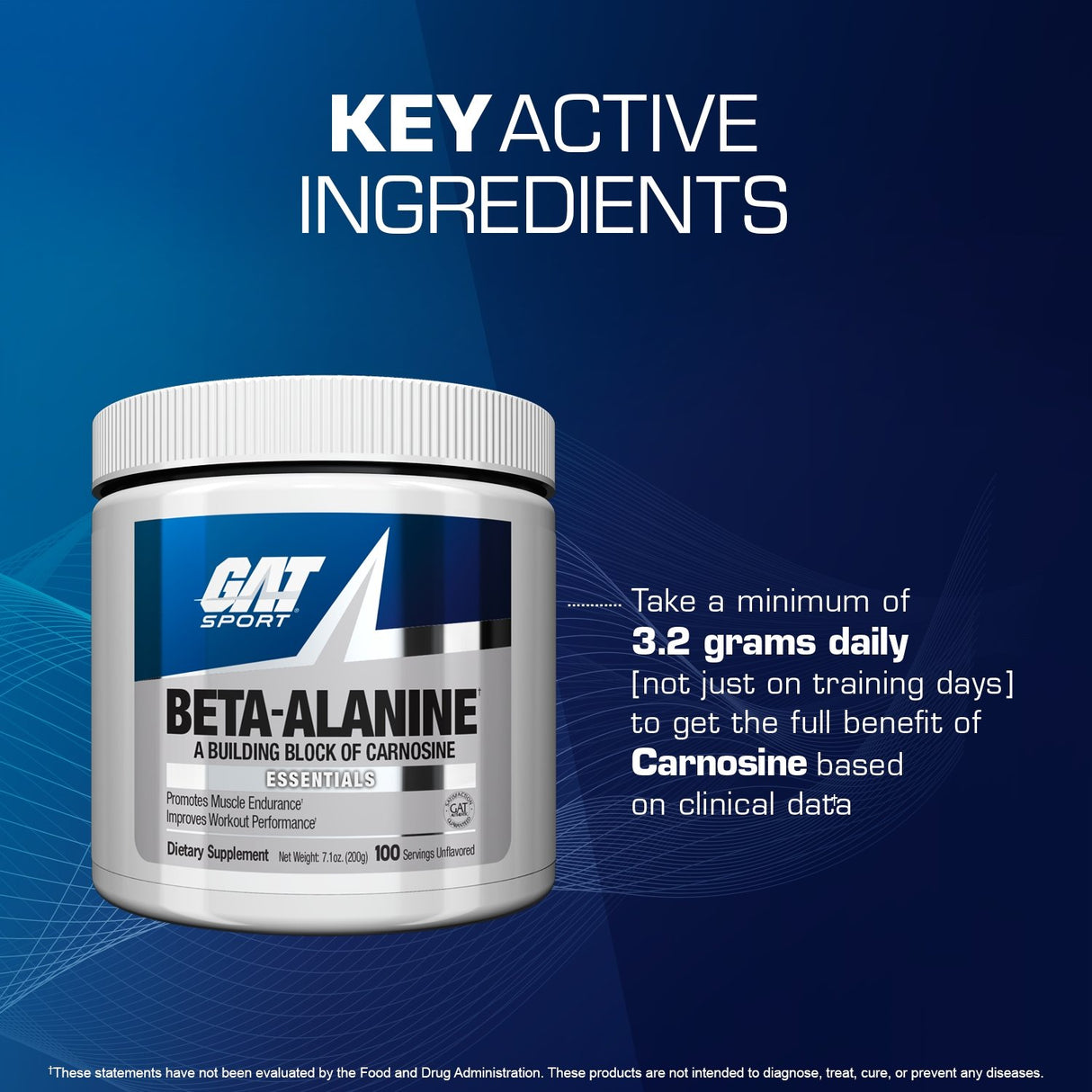 GAT SPORT BETA-ALANINE - 200g - key ingredients