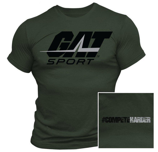 GAT Sport #CompeteHarder T-Shirt - Military Green