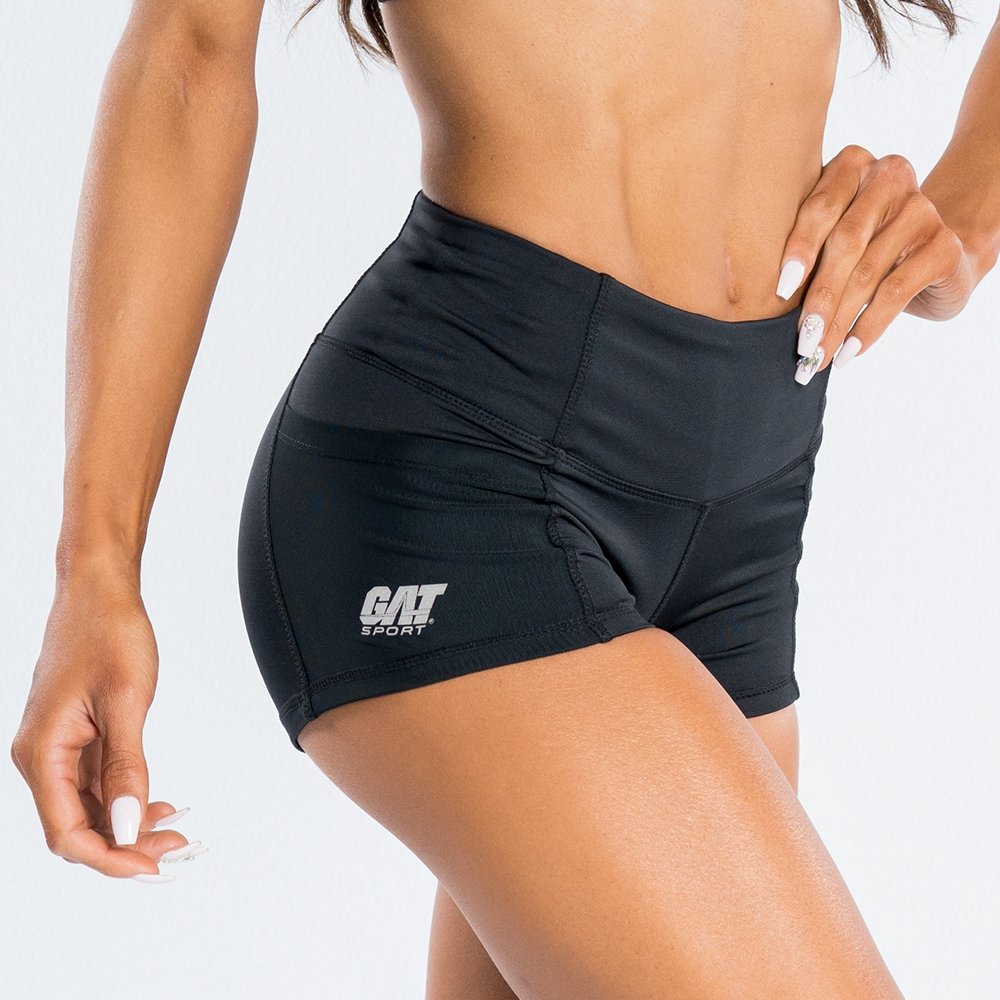 High Waisted Compression Shorts - Black