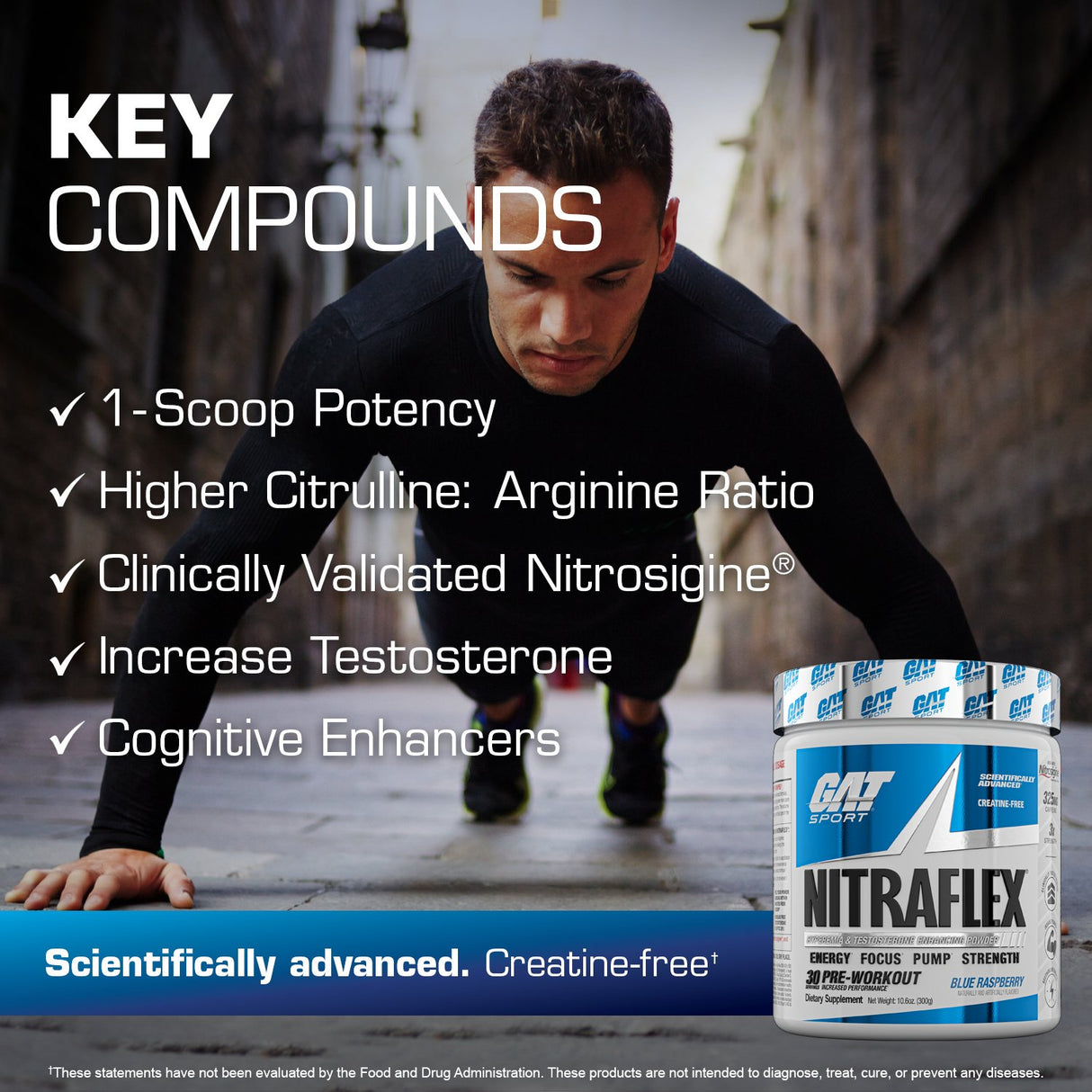 GAT Sport Nitraflex Hyperemia & Testosterone Enhancing Powder - 30 Ser —  Whey King Supplements