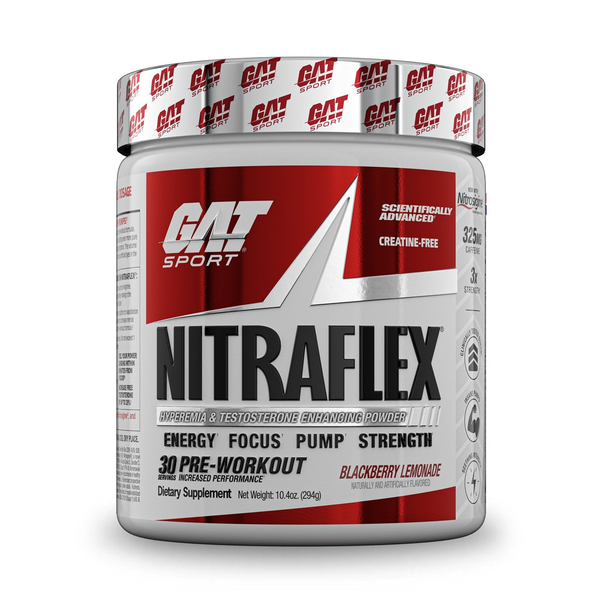 GAT Sport Nitraflex Advanced Pre-Workout Powder, Increases Blood Flow,  Boosts Strength and Energy, Improves Exercise Performance, Creatine-Free  (Grape, 30 Servings)