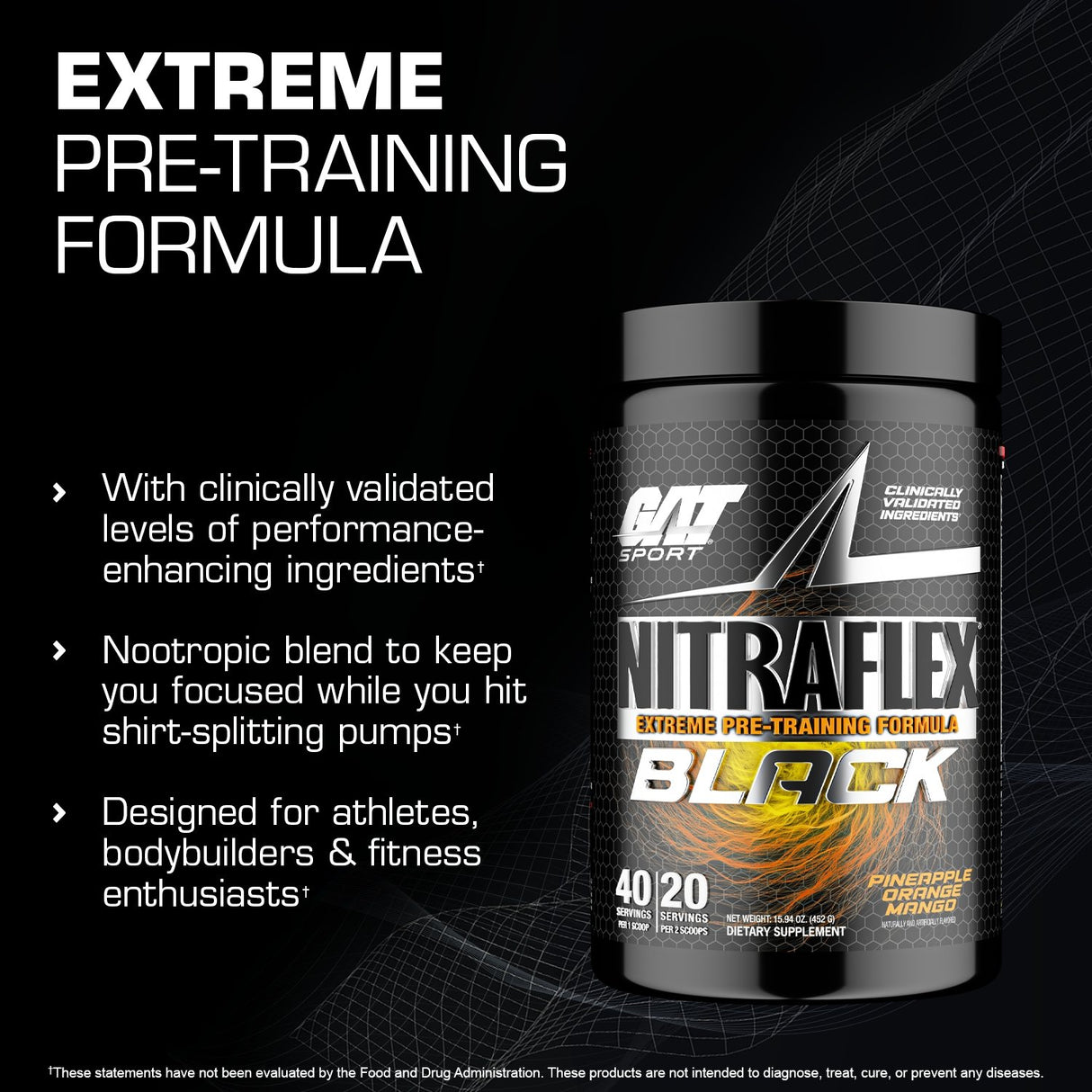 GAT SPORT NITRAFLEX  BLACK - extreme pre-training formula