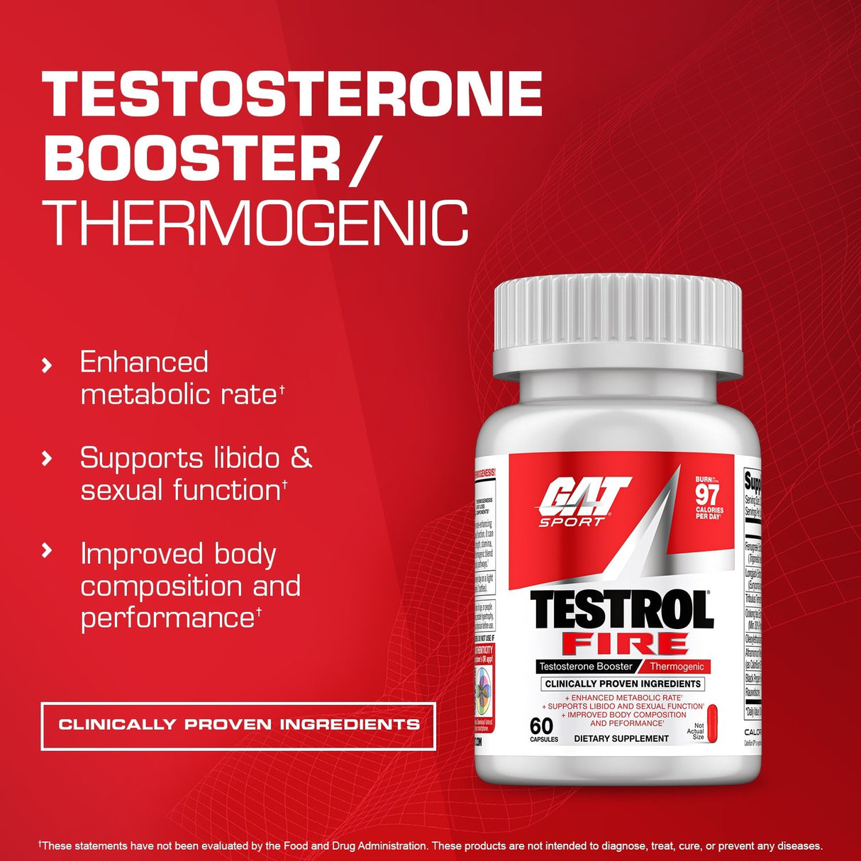 GAT SPORT Testrol Fire - testosterone booster and thermogenic formula