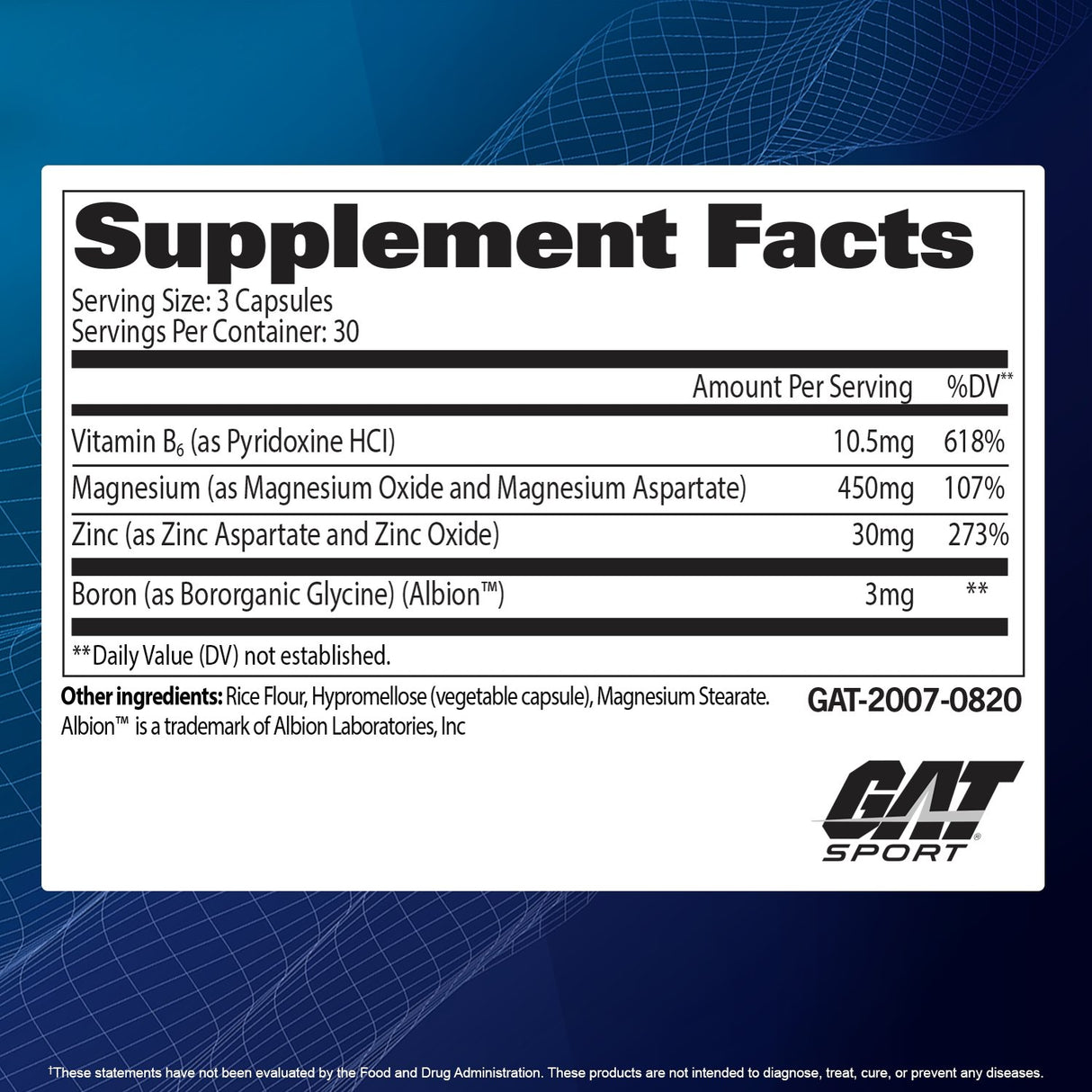 ZMAG-T Overnight Recovery Support - supplement facts
